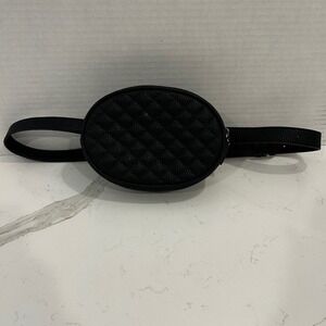 Belt Bag Womens Black Quilted Fanny Pack Adjustable Waist Zip Icing